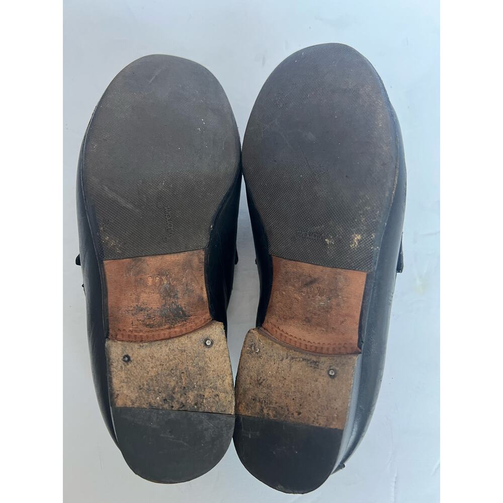 Authentic Gucci Black Leather Brixton Gold Horsebit Slip On Loafer Shoes Sz 6.5 - Picture 9 of 12